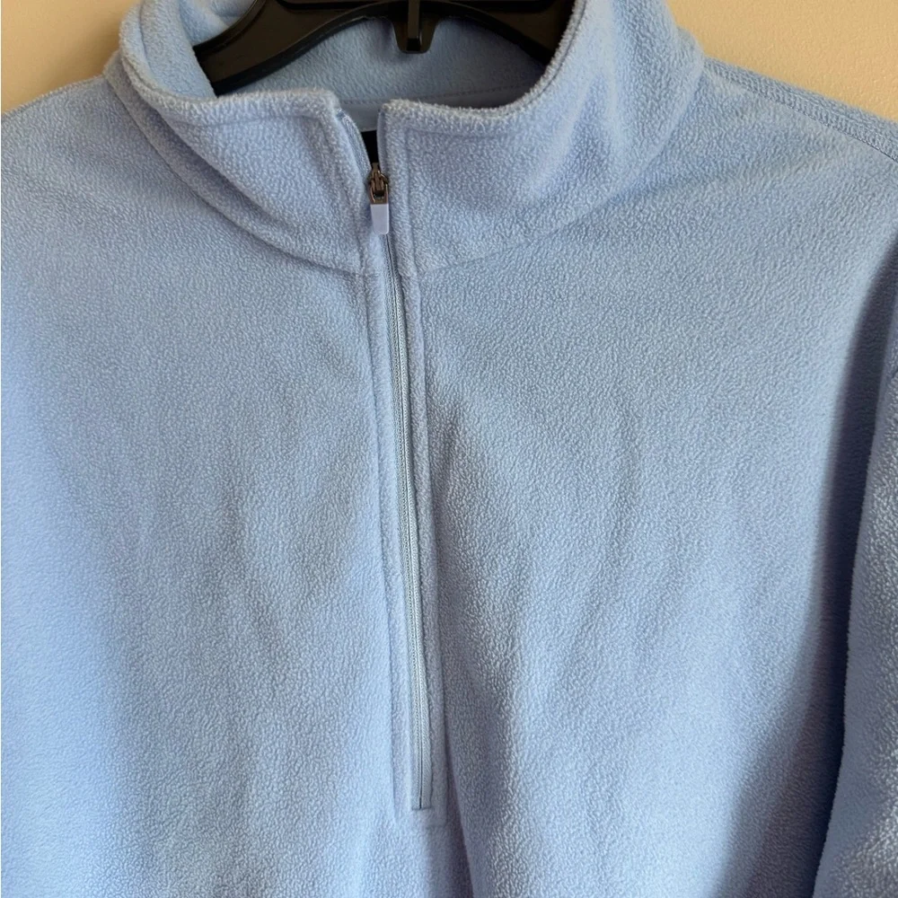 Plus Size Lands'‎ End 1/4-Zip Fleece Pullover Size 3X Sky Blue
